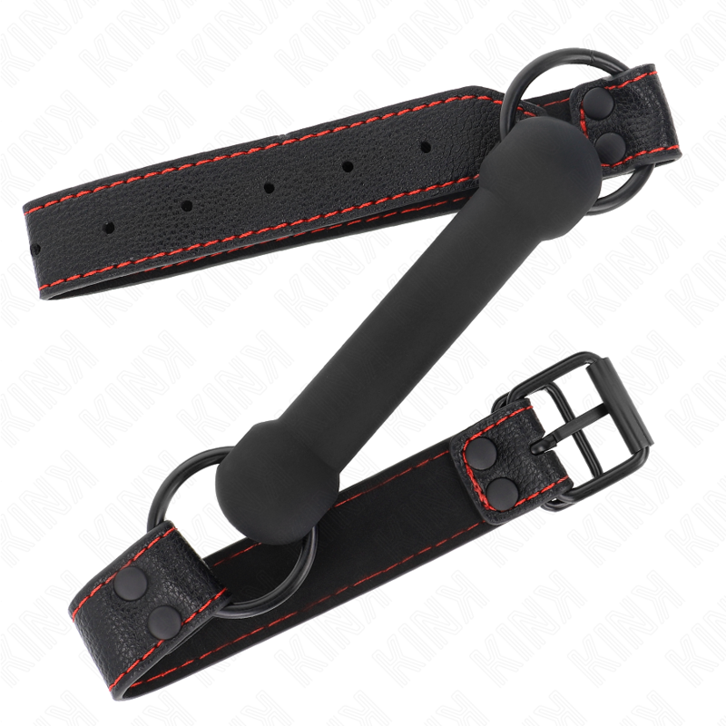 Kink - Mordaça de Osso Com Alça de Couro Preta Ajustável 41-57 cm