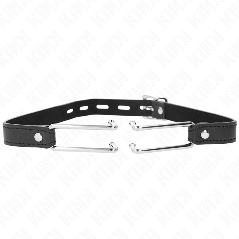 Kink - Mordaza de gancho de metal 11,5 cm con correa de cuero ajustable 39-58 cm x 2 cm
