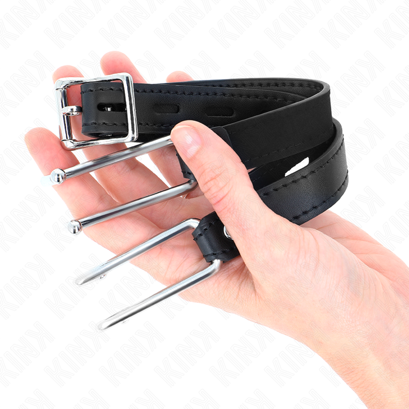 Kink - Mordaza de gancho de metal 11,5 cm con correa de cuero ajustable 39-58 cm x 2 cm