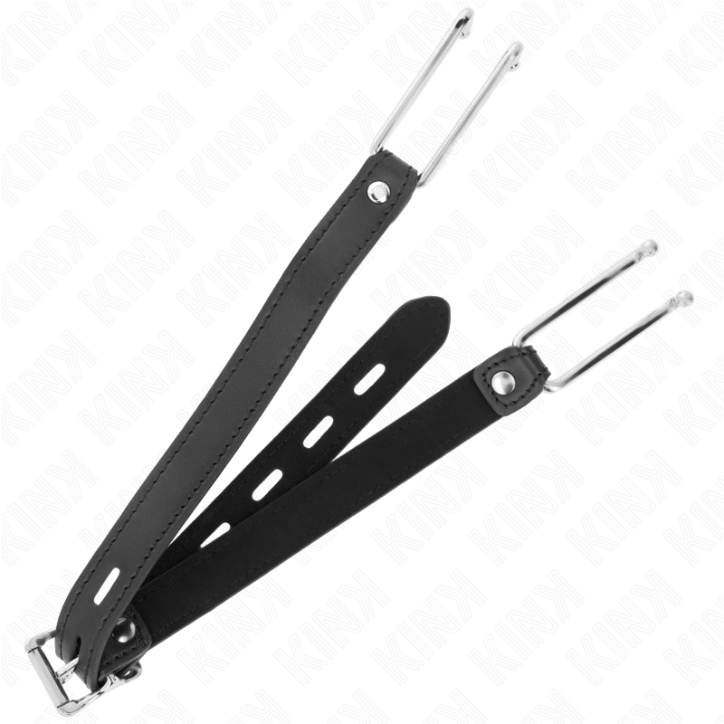 Kink - Mordaza de gancho de metal 11,5 cm con correa de cuero ajustable 39-58 cm x 2 cm