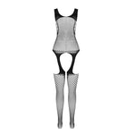 Passion - Bs 104 Bodystocking Blanco Talla Única