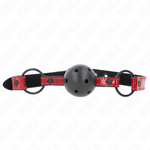 Kink - Bola de Couro Brilhante 4,5 cm Mordaça 63,5 X 2 cm Ajustável 41 X 59 cm