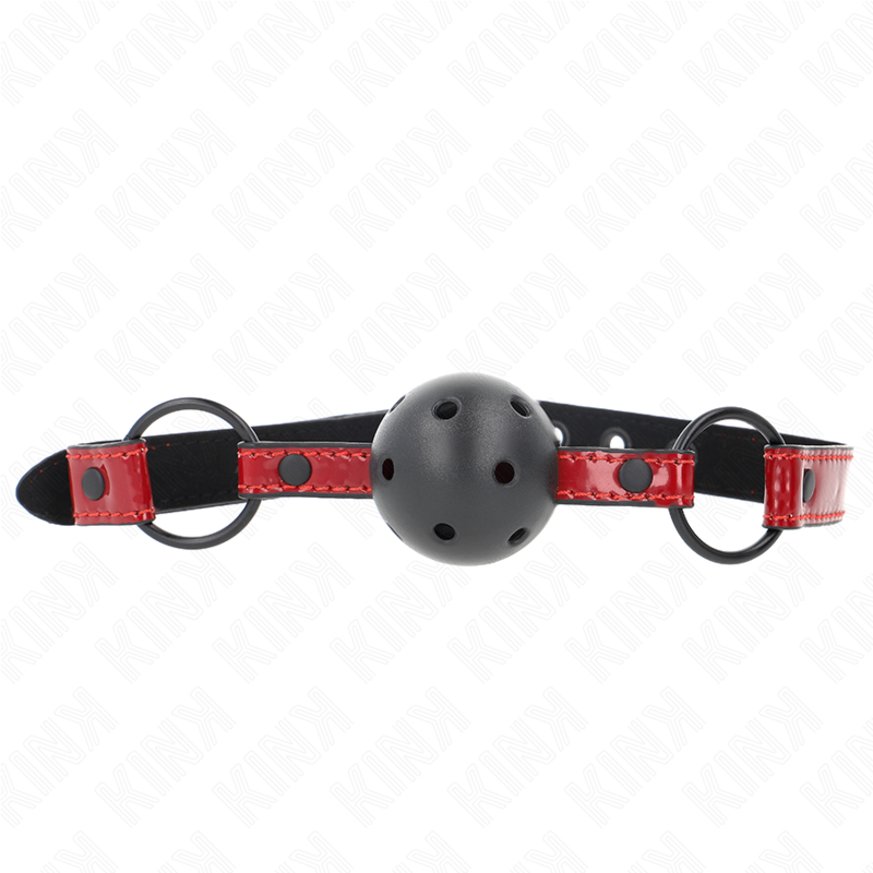 Kink - Bola de Cuero Brillante 4,5 cm Mordaza 63,5 X 2 cm Ajustable 41 X 59 cm