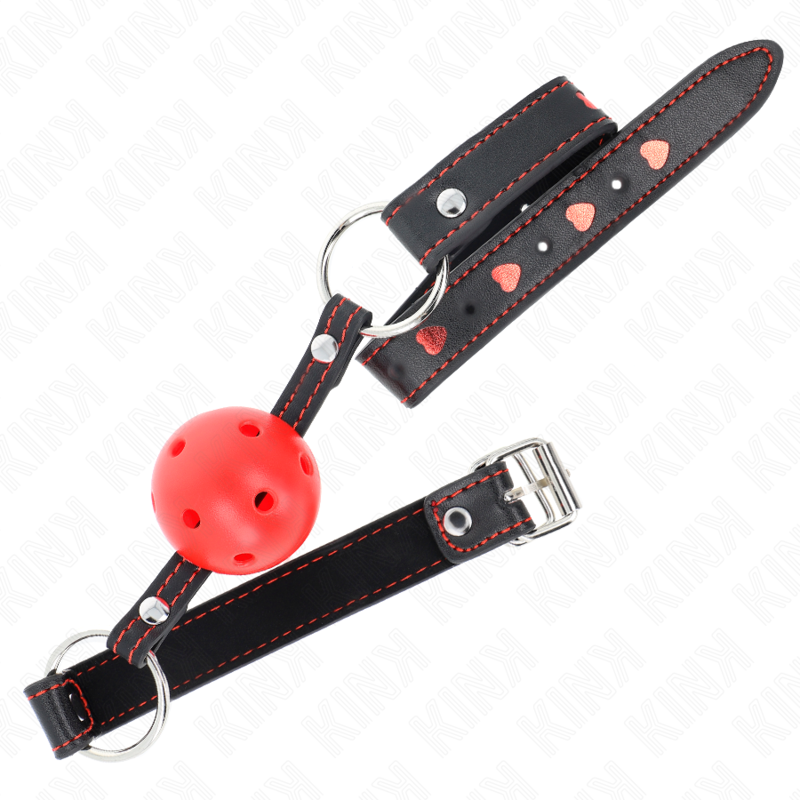 Kink - Mordaza de Bola Roja Hueca Dura Modelo 2 65 X 2,5 cm