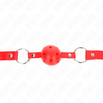Kink - Mordaza de Bola Transpirable de 4 cm con Doble Remache Modelo 1 Roja de 62,5 X 2,5 cm Ajustable 42-58 cm