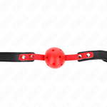 Kink - Bola Dura Oca Vermelha 4 cm Gag Alça Preta 60 X 2 cm Ajustável 37-52 cm