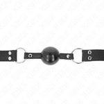 Kink - Mordaza de Bola Suave y Sólida de 4 cm con Correa de Cuero de 62 X 2,5 cm Ajustable 42-58 cm