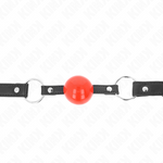 Kink - Bola Mordaça 4 cm Com Fechadura Bola Vermelha Alça Preta 60 X 2 cm