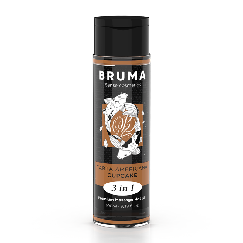 Bruma - Óleo de Massagem Premium Efeito Calor Sabor Cupcake 3 Em 1 - 100 ml