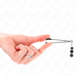 Kink - Pinças Finas Douradas Com 3 Contas de Vidro Pretas 7 cm