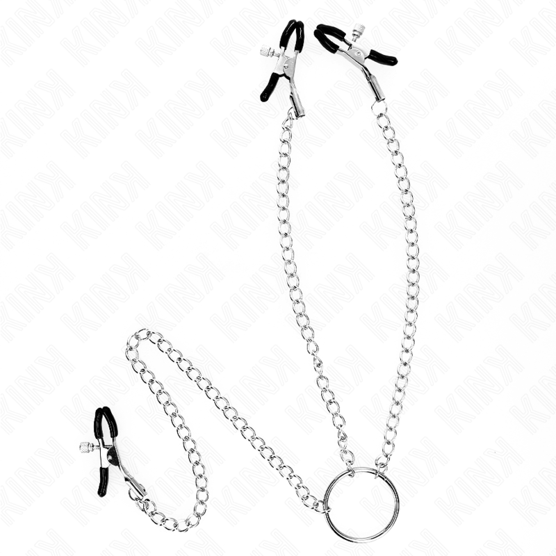 Kink - Pinças Triplas para Bicos e Clitóris com Corrente Modelo 0