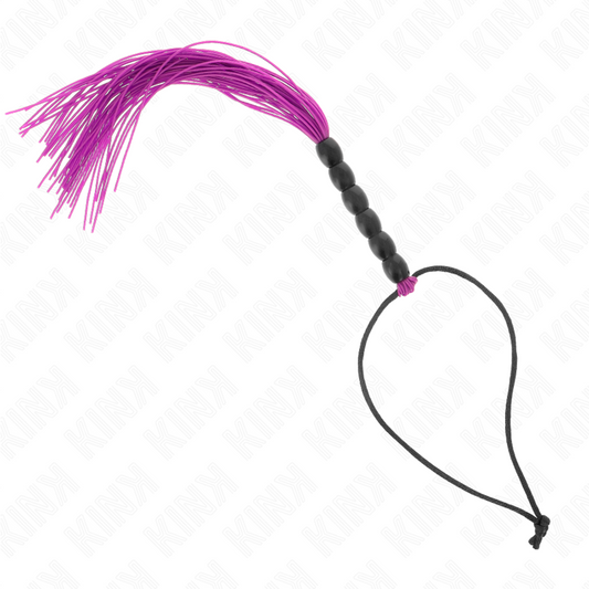 Kink - Mini Látigo de Silicona con 6 Cuentas Moradas de 26 cm