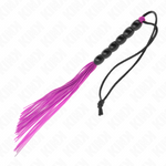 Kink - Mini Chicote de Silicone Com 6 Contas Roxas 26 cm