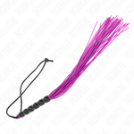 Kink - Mini Chicote de Silicone Com 6 Contas Roxas 26 cm