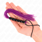 Kink - Mini Chicote de Silicone Com 6 Contas Roxas 26 cm