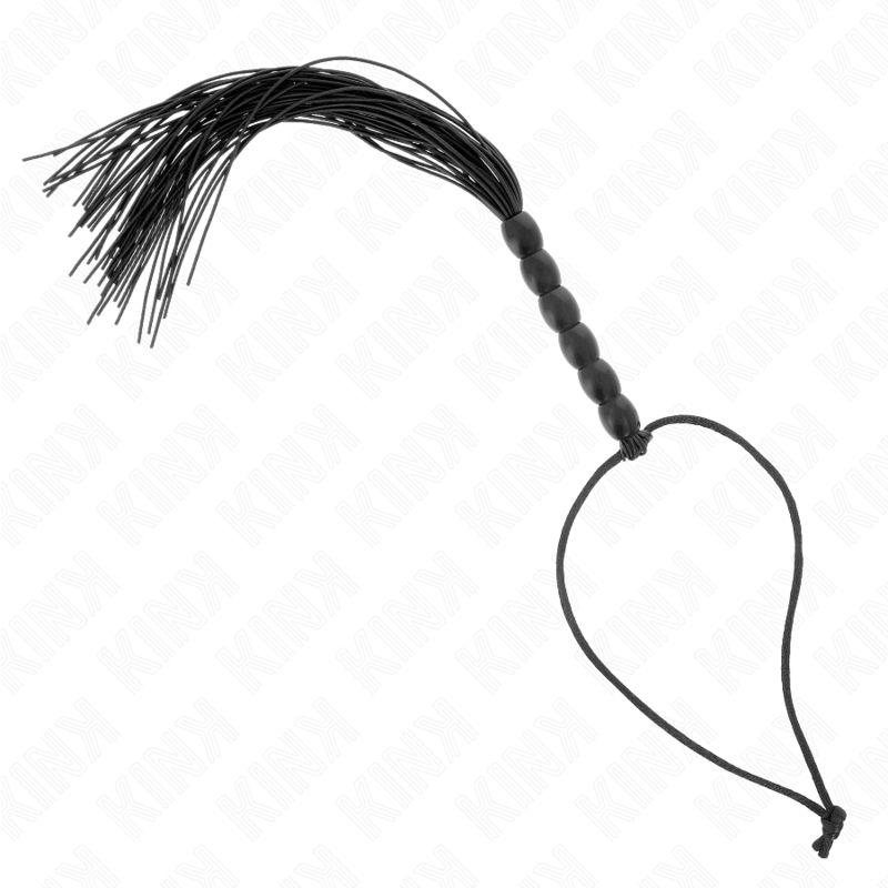 Kink - Mini Chicote de Silicone Com 6 Contas Pretas 26 cm