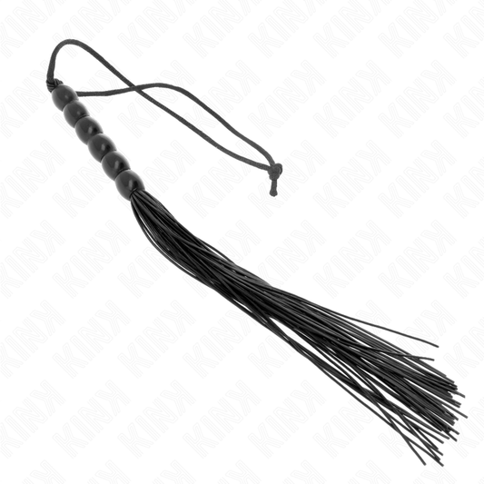 Kink - Mini Chicote de Silicone Com 6 Contas Pretas 26 cm