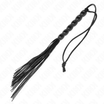 Kink - Mini Chicote de Silicone Com 6 Contas Pretas 26 cm