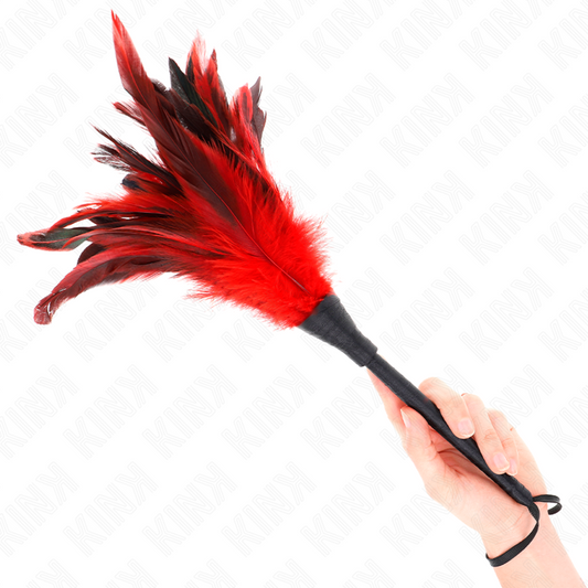 Kink - Penas de Frango Em Forma de Chifre Vermelho 36 cm