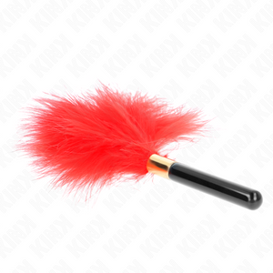 Kink - Penas de Cócegas Metal Dourado Vermelho 18 cm