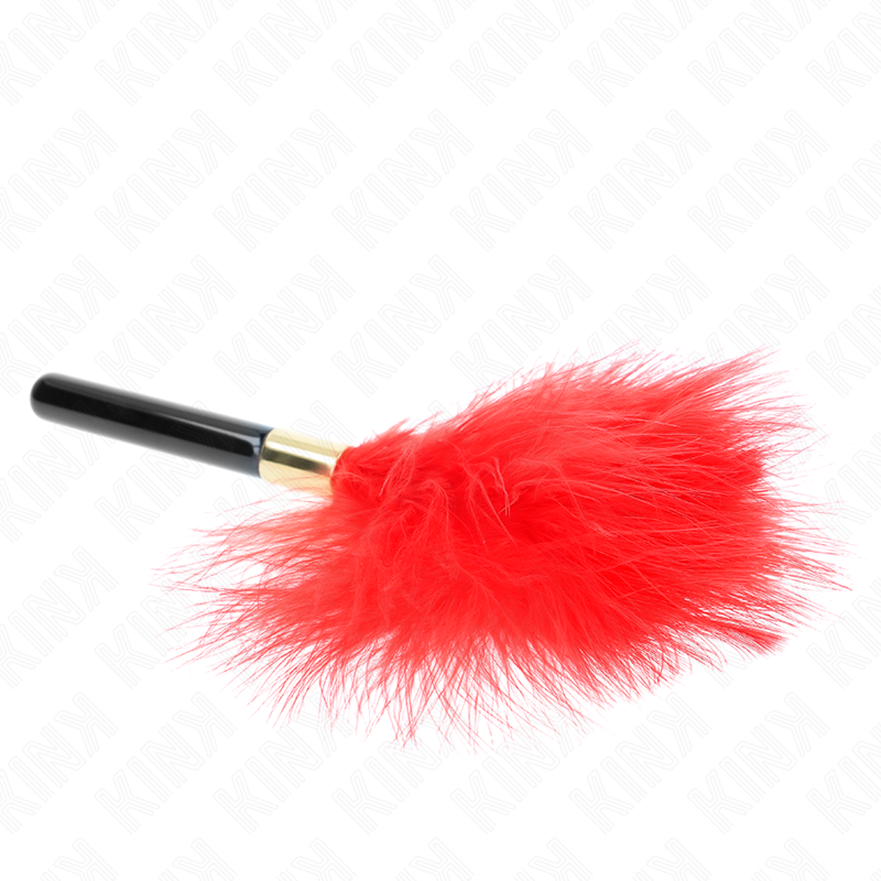 Kink - Penas de Cócegas Metal Dourado Vermelho 18 cm