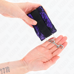 Kink - Puños de Encaje de Terciopelo Corto y Encuadernación de Nylon Morado / Negro 23 X 6,5 cm
