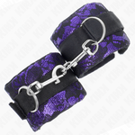 Kink - Puños de Encaje de Terciopelo Corto y Encuadernación de Nylon Morado / Negro 23 X 6,5 cm