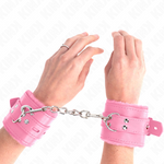 Kink - Pulso Forro de Pele Com Furos Quadrados Rosa e Cinto Rosa Ajustável 17-29 cm X 6 cm
