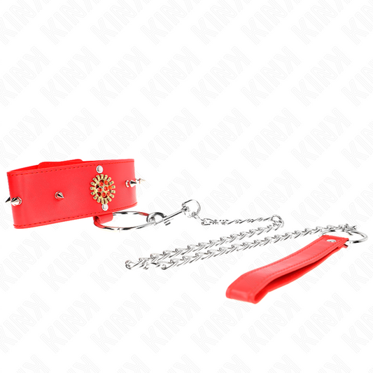 Kink - Colar de Diamante Vermelho Com Cinto 65 cm Ajdustável 35-51 cm X 7 cm