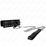 Kink - Collar con Correa 65 cm con Clavos Plateados Modelo 1 Ajustable 36-43 cm X 5 cm
