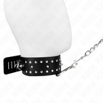 Kink - Collar con Correa 65 cm con Clavos Plateados Modelo 1 Ajustable 36-43 cm X 5 cm