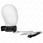Kink - Collar con Correa 65 cm con Clavos Plateados Modelo 1 Ajustable 36-43 cm X 5 cm