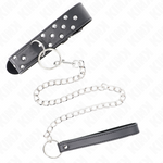 Kink - Colar de Alça de Rebite de Anel Com Cinto 65 cm Preto Ajustável 36-50 cm X 3,8 cm