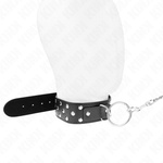 Kink - Colar de Alça de Rebite de Anel Com Cinto 65 cm Preto Ajustável 36-50 cm X 3,8 cm