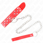 Kink - Colar de Alça de Rebite de Anel Com Cinto 65 cm Vermelho Ajustável 36-50 cm X 3,8 cm