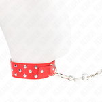Kink - Colar de Alça de Rebite de Anel Com Cinto 65 cm Vermelho Ajustável 36-50 cm X 3,8 cm