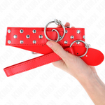 Kink - Colar de Alça de Rebite de Anel Com Cinto 65 cm Vermelho Ajustável 36-50 cm X 3,8 cm