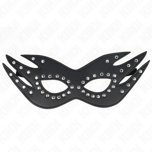 Kink - Máscara de Couro Com Rebites Modelo 3 26 X 9,5 cm