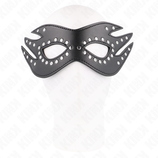 Kink - Máscara de Couro Com Rebites Modelo 3 26 X 9,5 cm