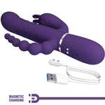 Pretty Love Cammy Triplo Vibrador Multifunção 4 Em 1 Roxo