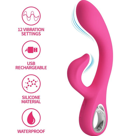 Pretty Love Fritz Rabbit Vibrador 12 Vibraciones Rosa