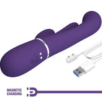 Pretty Love Shania Triple Rabbit Vibrador Multifuncional Roxo