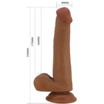 Dildo Pretty Love Realista Alto 22 Cm Marrón