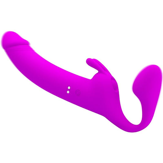 Pretty Love Zanini Strapless Strap-on 10 Vibraciones Morado