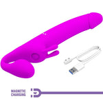 Pretty Love Zanini Strapless Strap-on 10 Vibrações Roxo