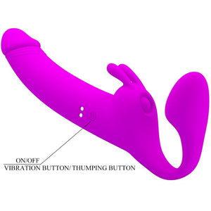 Pretty Love - Zanini Strapless Strap-On 10 Vibrações Roxo