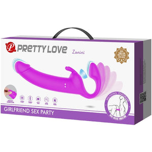 Pretty Love - Zanini Strapless Strap-On 10 Vibrações Roxo