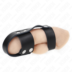 Kink - Anel de Couro Para Pénis Com Divisor de Bolas Ajustável