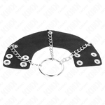 Kink - Anel Para Pénis 4 cm Corrente 7 cm Metal Com Cinto de Couro