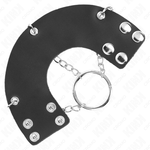 Kink - Anel Para Pénis 4 cm Corrente 7 cm Metal Com Cinto de Couro